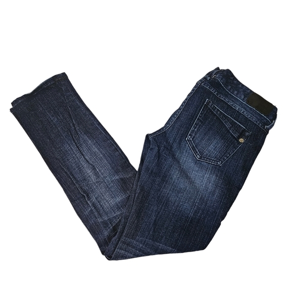 Express Zelda Dark Wash Denim Distressed Skinny Jeans Size 2 Short Women's - Picture 13 of 13